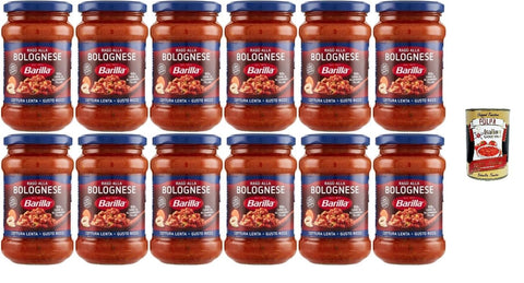 Italian Gourmet E.R. Pastasaucen Barilla Ragù alla Bolognese Pastasauce, Glutenfrei, 12 x 400g Gläser, + Italian Gourmet polpa 400g