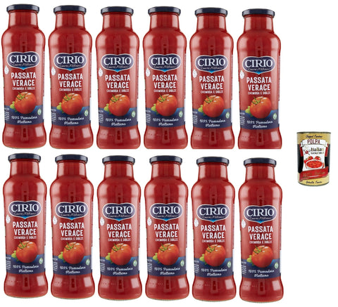 Italian Gourmet E.R. Pastasaucen Cirio Passata Verace Tomatensauce, 700 g, 12er Pack, 100% italienische Tomaten + Italian Gourmet polpa 400g