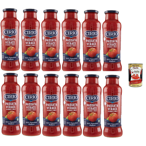 Cirio Passata Verace Tomatensauce, 700 g, 12er Pack, 100% italienische Tomaten Original italienisch inkl. Italian Gourmet Polpa 400g