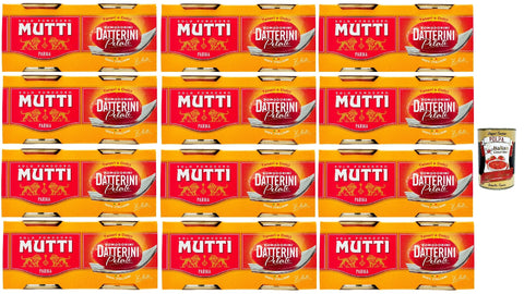 Italian Gourmet E.R. Pastasaucen Mutti salsa datterini pomodorini pelati, Mutti Datterini geschälte Kirschtomaten, Zart und Süßigkeiten, pasta sauce, 100% italienische Tomaten 24x 220g + Italian Gourmet polpa 400g 8032804040014