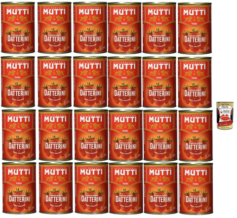 Italian Gourmet E.R. Pastasaucen Mutti Salsa Pomodori Datterini, Sauce Datteltomaten, Leckere Kirschtomaten mit einer unverkennbaren, länglichen Form, 100% Italiener, 24x 400g + Italian Gourmet polpa 400g 8032804040014