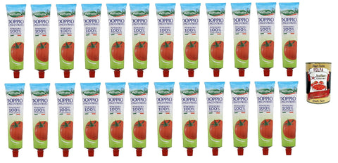 Italian Gourmet E.R. Pasten & Kochsaucen Valfrutta Doppio Concentrato Di Pomodoro, Doppeltes Tomatenkonzentrat,100% Italienische Tomaten, 24x 130g Tube + Italian Gourmet polpa 400g 8032804040014