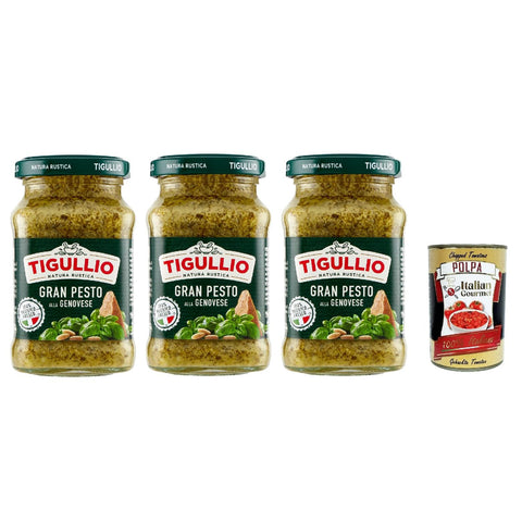 Star Tigullio GranPesto Pesto alla Genovese mit Basilikum Sauce Soße 3x 190 g inkl. Italian Gourmet polpa 400g Original italienisch