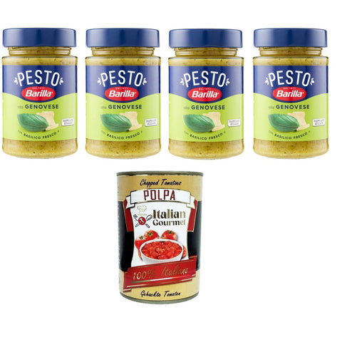 Barilla Pesto alla Genovese con Basilico Fresco Condimento e Sugo per Pasta Genueser Pesto mit frischem Basilikumgewürz 4x190g Original italienisch