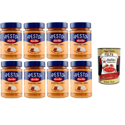 Barilla Pesto Ricotta e Noci Condimento e Sugo per Pasta Pesto Ricotta und Walnüsse Gewürz und Nudelsauce 8x190g Original italienisch