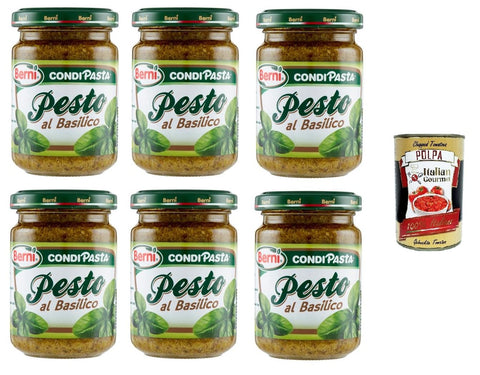 Italian Gourmet E.R. Pesto Berni Pesto BasilicoBasilikum-Pesto 6x135gr + Italian Gourmet polpa 400g 8032804040014