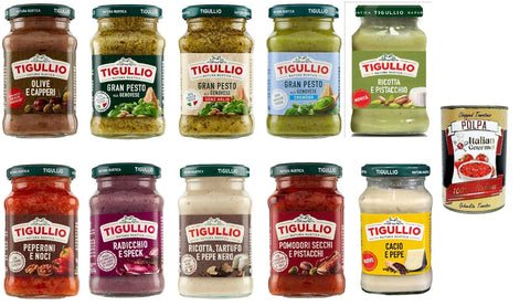 Italian Gourmet E.R. Pesto TESTPAKET Star Tigullio Gran Pesto 10 x 190g Sauce Soße + Italian gourmet polpa 400g 8000050028292