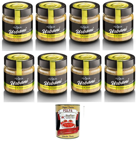 Italian Gourmet E.R. Pesto Urbani Sugo Pronto Pesto e Tartufi Fertige Pesto- und Trüffelsauce 8x130gr + Italian Gourmet polpa 400g 8032804040014