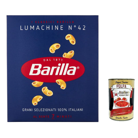 Barilla Pasta Lumachine nr. 42, 100% italienisch Nudeln 500 g pack 5x Original italienisch inkl. Italian Gourmet Polpa 400g