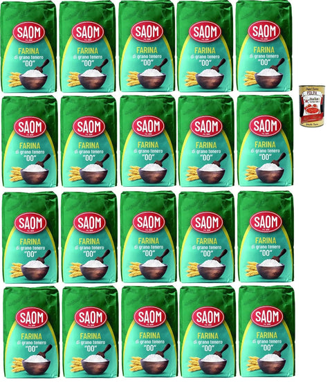 Italian Gourmet E.R. Pizzakruste Farina Saom, Farina di Grano Tenero, Tipo 00, Weizenmehl, Pizza Napoli Pizzamehl Pizza Mehl 20x 1kg + Italian Gourmet polpa 400g 8032804040014