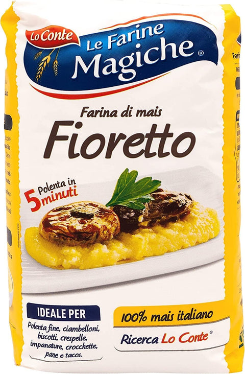 Lo conte Le Farine Magiche Mehl Farina Di Mais Fioretto Maismehl für Polenta 3x 1kg Original italienisch