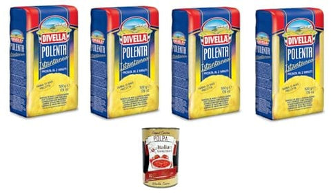 Italian Gourmet E.R. Polenta 4x DIVELLA INSTANT POLENTA MEHL GR.500 + Italian Gourmet polpa 400g 8005121738407