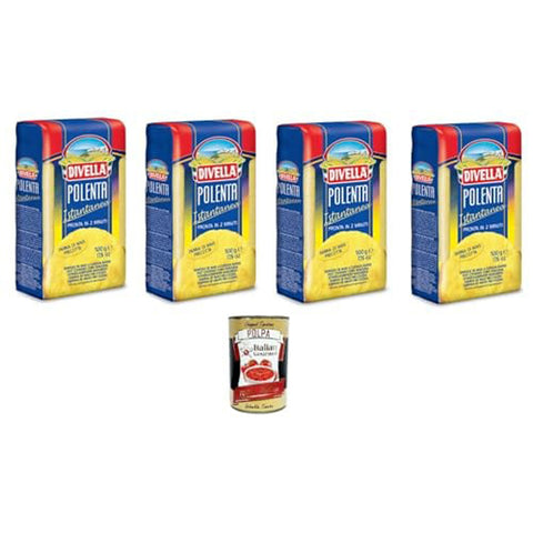 Divella INSTANT POLENTA MEHL GR.500 4x Original italienisch inkl. Italian Gourmet Polpa 400g