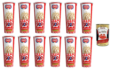 Italian Gourmet E.R. Popcorn Pata Pop Classic- Popcorn Non fritti Nicht frittiertes Popcorn 12x35gr + Italian Gourmet Polpa 400g 8032804040014
