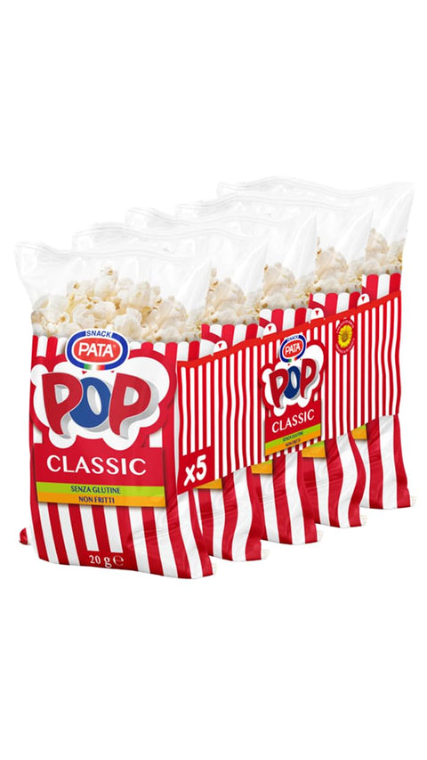 Italian Gourmet E.R. Popcorn Pata Snack- 3x Multipack Nastrato Pop Corn Multipack aufgeklebtes Popcorn 5x20gr + Italian Gourmet polpa 400g 8032804040014