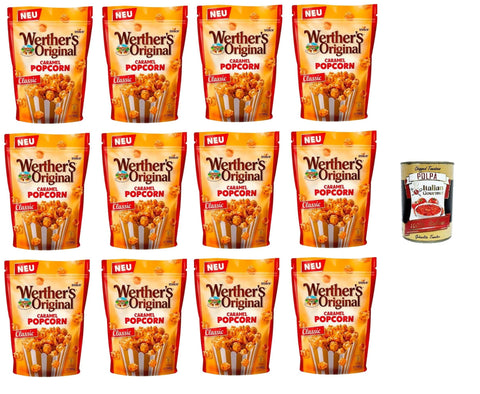 Italian Gourmet E.R. Popcorn Werthers Original Karamell-Popcorn-Klassiker 12x140gr + Italian Gourmet Polpa di Pomodoro 400g 8032804040014