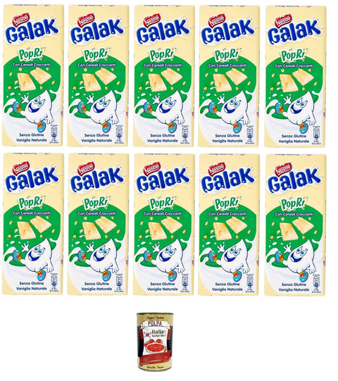 Italian Gourmet E.R. Praline 10x Galak PoPri' Weiße Schokolade mit Getreide, 90g+ Italian Gourmet polpa 400g 8000300391206
