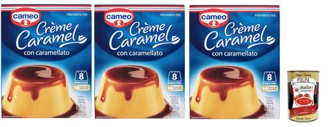 Italian Gourmet E.R. Pudding- & Dessertpulver Cameo Crème Caramel Mix mit karamellisiertem, leicht zuzubereitendem Dessert, enthält 2 Beutel Dessertmix und 2 Beutel karamellisiertes, 8 Portionen, 3x 200 g + Italian Gourmet polpa 400g 8032804040014