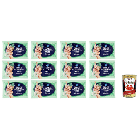 Farce Azzurra Talkum Fresh Frische und angenehm duftende Haut Beutel mit 12x100g Original italienisch Pflege