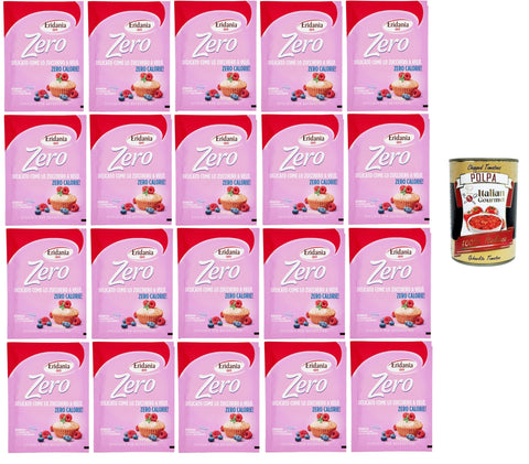 Eridania Zero Delicato Come lo Zucchero a Velo Zero Delicate Like Puderzucker 20x80 g Original italienisch inkl. Italian Gourmet Polpa 400g