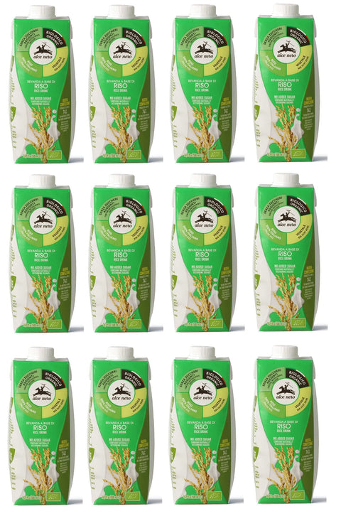 Italian Gourmet E.R. Reis 12x Alce Nero Bevanda Biologica Vegetale a Base di Riso Bio-Gemüse Getränk auf Reisbasis 500ml Erfrischendes Alkoholfreies Getränk 8009004908918