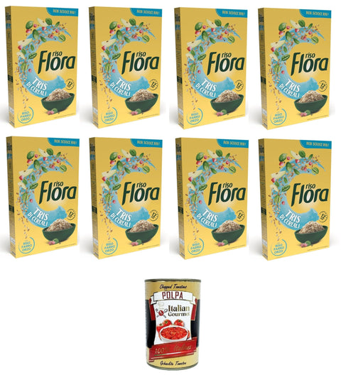 Italian Gourmet E.R. Reis Flora Riso Tre Cereali Riso,Orzo,Farro Drei Getreidereis, Gerste, Dinkel 8x800gr + Italian Gourmet polpa 400g 8032804040014