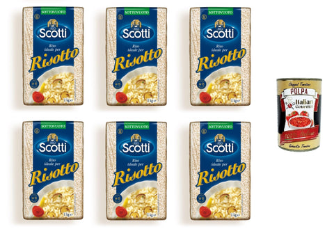 Italian Gourmet E.R. Reis RIso Scotti- Idealer Reis für Risotto 6x 1000gr + Italian Gourmet polpa 400g 8001860870040
