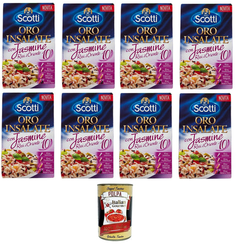 Italian Gourmet E.R. Reis Riso Scotti Oro Insalate Con Jasmine, Risi D'Oriente Reissalate mit Jasmin, Risi D'Oriente 8x800gr + Italian Gourmet polpa 400g 8032804040014