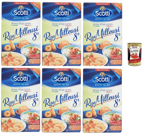 Italian Gourmet E.R. Reis Riso Scotti - Riso Milleusi 8' - Schneller Kochreis für alle Zubereitungen, bereit in 8, 6x 1 Kg + Italian Gourmet polpa 400g 8032804040014
