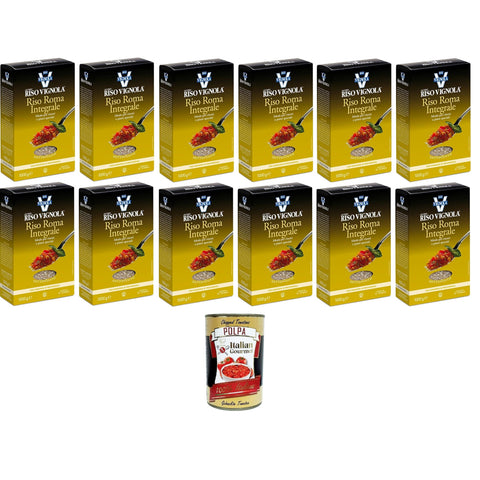 Vignola Riso Roma Integrale Vollkorn Roma Reis ideal für Risottos und besondere Gerichte 12x1kg Original italienisch