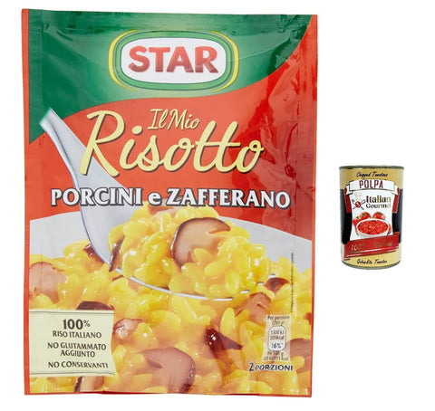 Italian Gourmet E.R. Reisgerichte 10x Star Risotto cremoso porcini e zafferano cremiges Reis mit Steinpilze und Safran 175g 100% italienisch Fertiggerichte 8000050835401