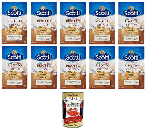 Italian Gourmet E.R. Reisgerichte Riso Scotti Risotti Selection Risotto Lavorato a Grezzo Risotti Selection Reis Roh verarbeitetes Risotto 10x1 kg+ Italian Gourmet polpa 400g 8032804040014