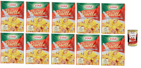 Italian Gourmet E.R. Reisgerichte Stra Il Mio Risotto Porcini E Zafferano, cremiges Reis mit Steinpilze und Safran 10x 175g 100% italienisch Fertiggerichte + Italian Gourmet polpa 400g 8032804040014