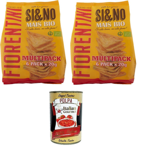 Italian Gourmet E.R. Reiswaffeln Fiorentini Si & No Mini Gallette di Mais Mini-Maiskuchen 2x120gr + Italian Gourmet polpa 400g 8032804040014