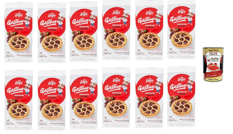 Italian Gourmet E.R. Reiswaffeln Lago Gastone Crostatina al Cacao, Kakao-Tarte, 12x 240g Packung, Jede Packung enthält 6 Snacks à 40g + Italian Gourmet polpa 400g 8032804040014