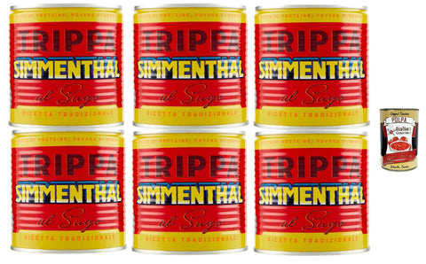 Italian Gourmet E.R. Rind SIMMENTHAL Trippa al sugo, Kaldaunen 6x 420 g Kutteln Fleisch in dose tripe italien + Italian Gourmet polpa 400g 8032804040014