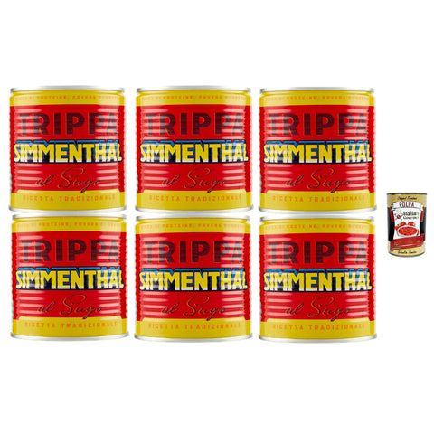 Simmenthal Trippa al sugo, Kaldaunen 6x 420 g Kutteln Fleisch in dose tripe italien Original italienisch inkl. Italian Gourmet Polpa 400g