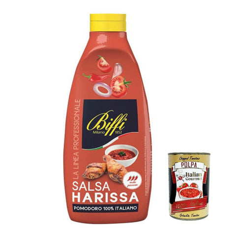 Biffi linea professionale, Salsa Harissa, 100% Tomate squeeze 6x 800g inkl. Italian Gourmet polpa 400g Original italienisch