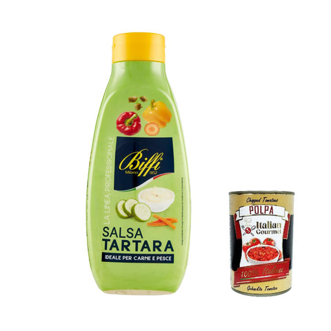 Biffi Linea professionale Salsa tartara, gehackte Gemüsesauce 6x 800g inkl. Italian Gourmet polpa 400g Original italienisch