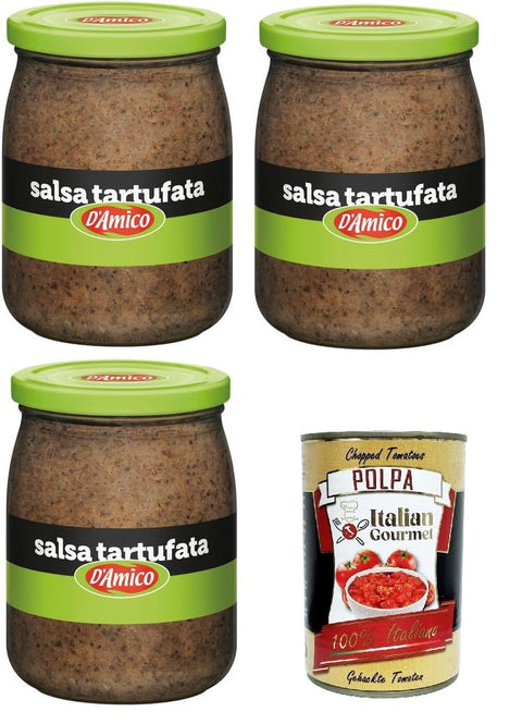 Italian Gourmet E.R. Salsas D'Amico Professional Salsa Tartufata Trüffelsauce 3x 500gr + Italian Gourmet polpa 400g 8032804040014