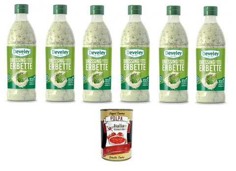 Italian Gourmet E.R. Salsas Salsa Dressing Erbette Sauce 6x 500ml + Italian Gourmet polpa 400g 8032804040014