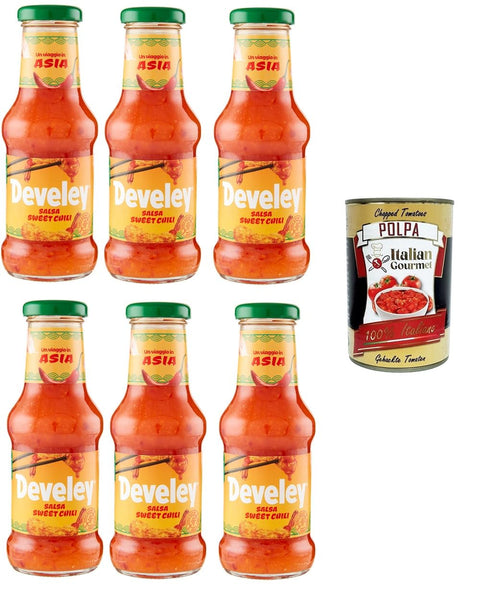 Italian Gourmet E.R. Salsas Salsa Sauce Sweet Chili Süß-saure Soße 6x250 ml + Italian Gourmet polpa 400g 8032804040014