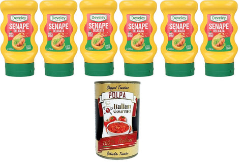 Italian Gourmet E.R. Salsas Salsa Senape delicata senza glutine, Milde Senfsauce Glutenfrei 6x 250ml+ Italian Gourmet polpa 400g 8032804040014