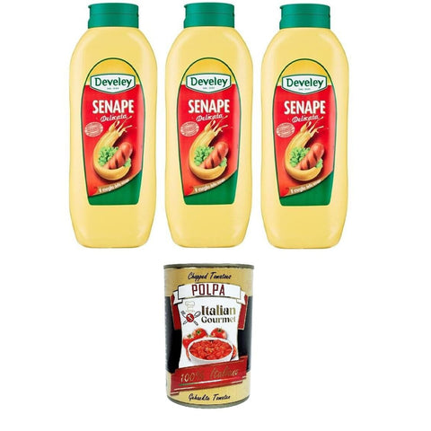 Salsa Senape Delicata Zarte Senfsauce TOPDOWN 3x 875ml Original italienisch inkl. Italian Gourmet Polpa 400g