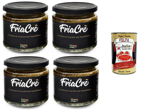 Italian Gourmet E.R. Salsas Vama FriaCrè Crema di Friarielli alla Napoletana Neapolitanische Friarielli-Creme 4x 200gr + Italian Gourmet polpa 400g 8032804040014