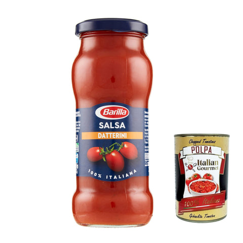 Barilla Salsa Datterino 100% italienisch Datterino Sauce 300g 12x Original italienisch inkl. Italian Gourmet Polpa 400g
