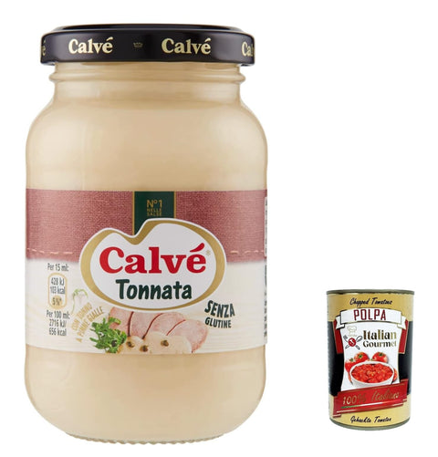 Italian Gourmet E.R. Saucen & Marinaden 12x Calvè Salsa Tonnata Thunfischsauce würzen soße Salad sauce 225 ml + Italian Gourmet polpa 400g 8711200535606