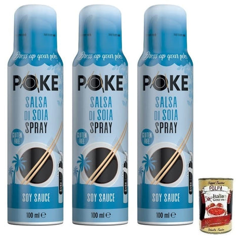 Italian Gourmet E.R. Saucen & Marinaden 3x Fratelli Mantova Salsa di Soia Spray,Sojasauce für Poke,Glutenfrei 100ml + Italian Gourmet Polpa di Pomodoro 400g Dose 8032804040014