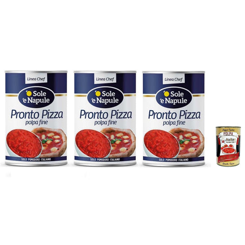 O' Sole e Napule Polpa pronto pizza O' Sole e Napule Polpa Fertigpizza 3x 4050 gr inkl. Italian Gourmet polpa 400g Original italienisch