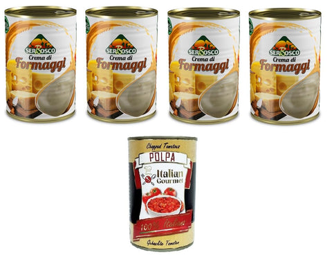Italian Gourmet E.R. Saucen Serbosco Crema di Formaggi, Käsesauce, 4x400gr + Italian Gourmet polpa 400g 8032804040014